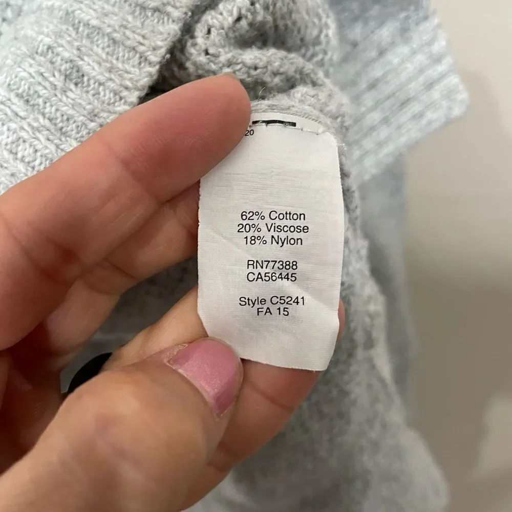 Madewell Grey Waffle Sweater W/ Curved Hem